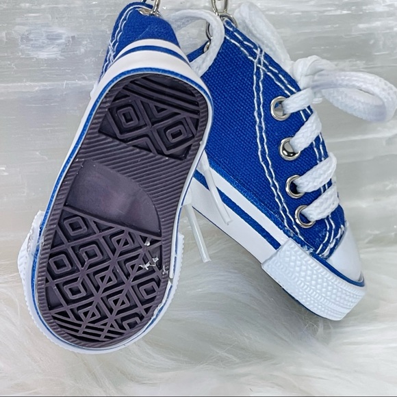MINI SNEAKER KEYRING BLUE running shoes Coach gift keychain Athletic trainers - Picture 3 of 4